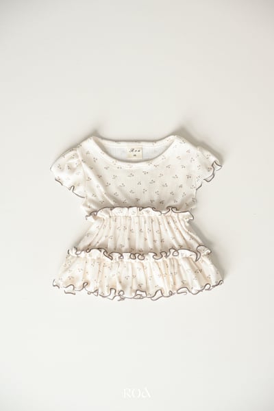 ROA23｜(6m-18m) 2色櫻桃捲邊層次上衣14