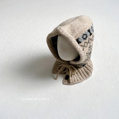 vivid114｜(free) 保暖印花針織頭套10