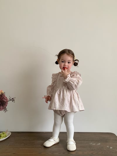 JE619｜(66cm-90cm) 燈芯絨碎花荷葉包屁衣17