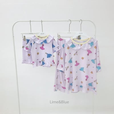 LIME&BLUE36｜(80-118cm MOM)  公主荷葉邊親子套裝16