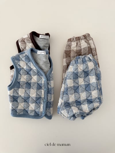 Cieldemaman09｜(6M~24M)  2色格子背心套裝2