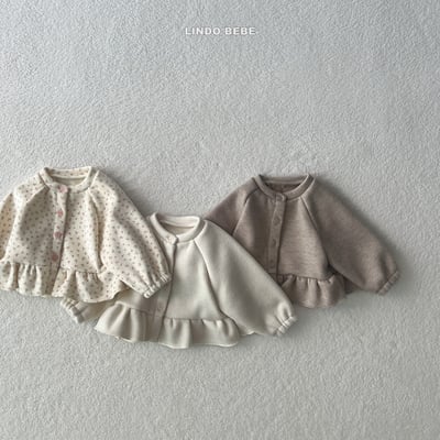 Lindo28｜(3m-18m) 荷葉邊內刷毛開襟外套11