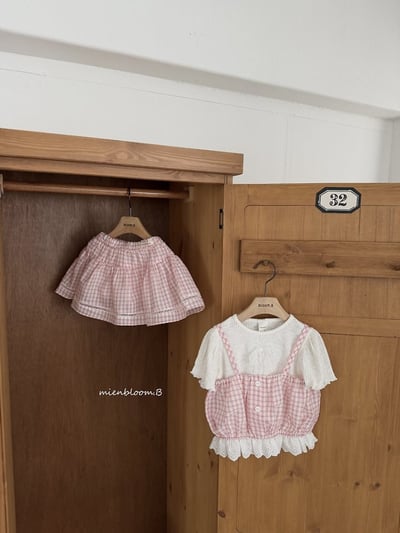 Bloom.b38｜(55cm-118cm) 格紋細肩短版背心7