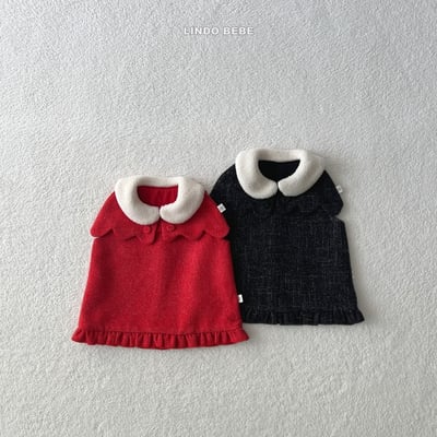 Lindo23｜(3m-18m) 小香風荷葉洋裝+天使斗篷1