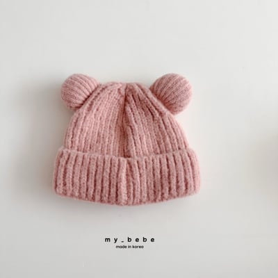 my_bebe36｜(12m~6y) 小熊反折毛帽3
