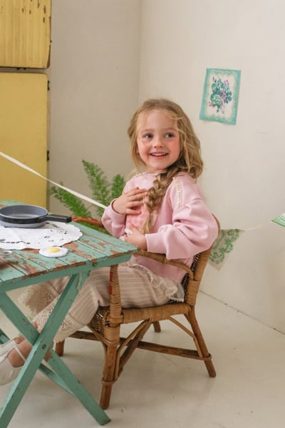 FLO12｜(75-140) 2色番茄碎花布蕾絲上衣9