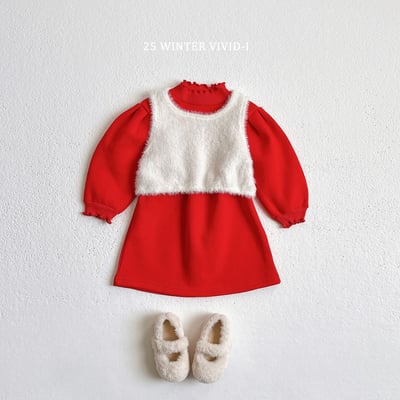 vivid89｜(78cm-125cm) 捲邊公主袖洋裝13