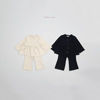 bebe nine10  (65-115) 2色蝴蝶結鈕扣套裝12