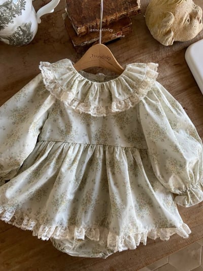 Anne Shirley06｜(3m-22m) 2色蕾絲花邊領包屁洋裝1
