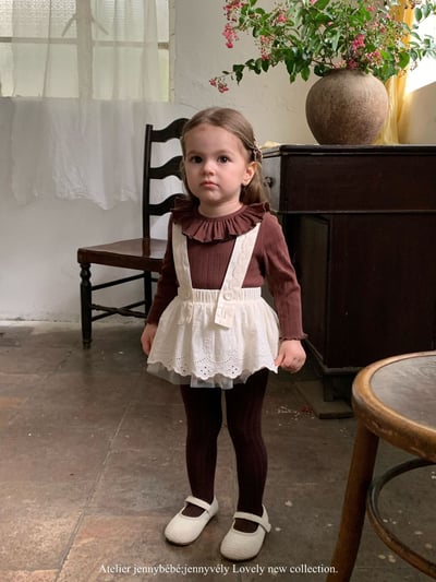 JE493｜(73-100cm) 滾邊翻領上衣/花邊吊帶裙12