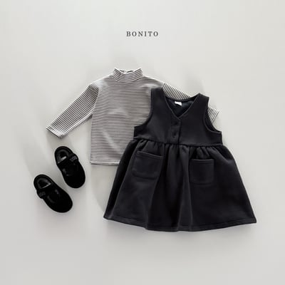 Bonito50｜(75cm-125cm) 條紋中高領上衣6