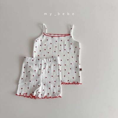 my_bebe24｜(80-120cm) 捲邊細肩家居服組18