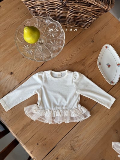 Marron 01｜(1y-6y) 公主袖蕾絲下擺上衣11