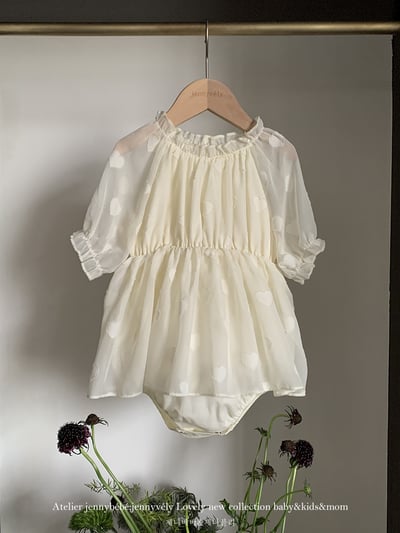 JE12｜(66-90cm) 雪紡愛心包屁洋裝8