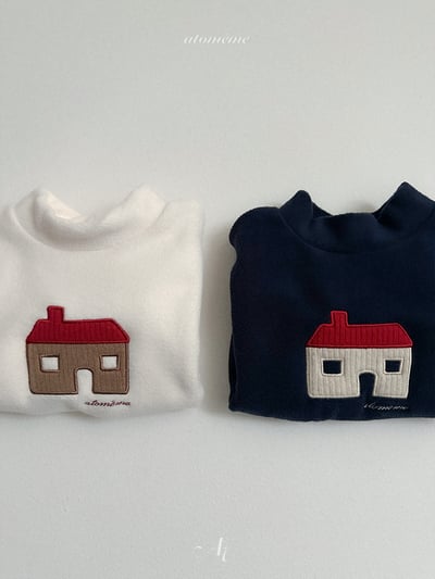 AT48｜(70-110) 小屋刺繡半高領上衣4