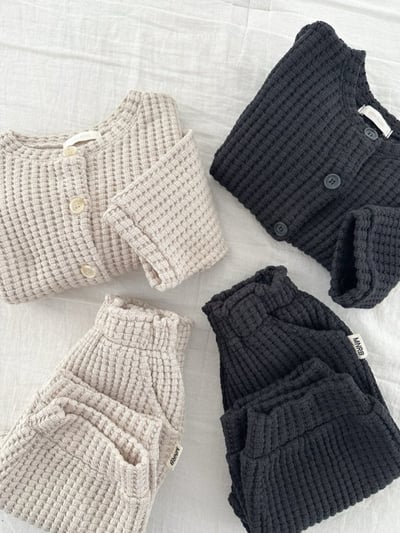 MiniRobe18｜(70-110) 華夫格縮口褲8