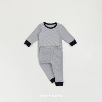 Oottbebe10｜(1y-7y) 條紋撞色家居套裝5