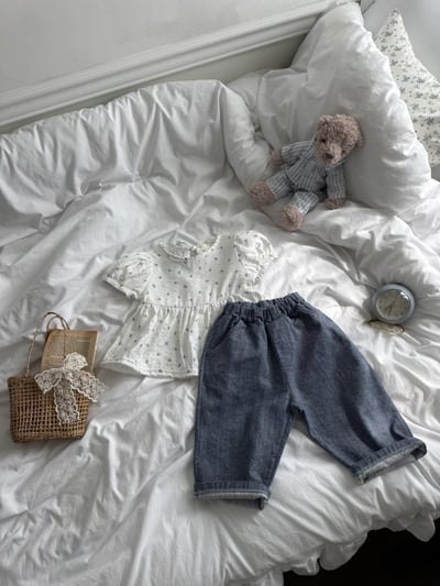 LePetitmot02｜(80-125cm) 小花蛋糕裙上衣3