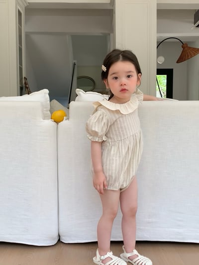 JE31｜(66-120cm) 荷葉領條紋包屁衣/洋裝11