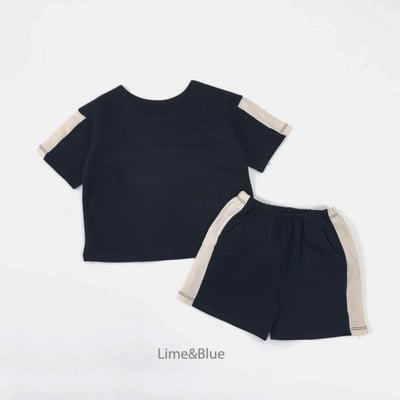 LIME&BLUE24｜(80-118cm)  袖邊拼色套裝7