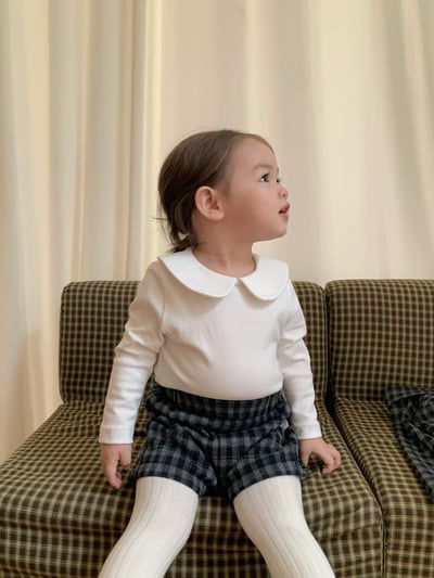 JE633｜(80cm-110cm) 法式格紋套裝/經典圓領上衣17