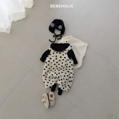 Bebe holic19｜(3m-18m) 羊羔毛吊帶包屁連身褲9