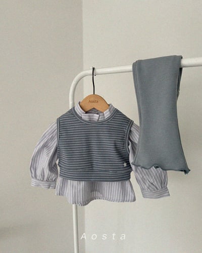 AOSTA39｜(6m-5y) 條紋短版背心14