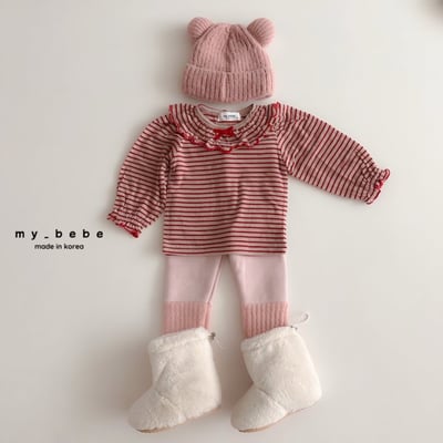 my_bebe11｜(-12m-7y) 荷葉領條紋上衣4