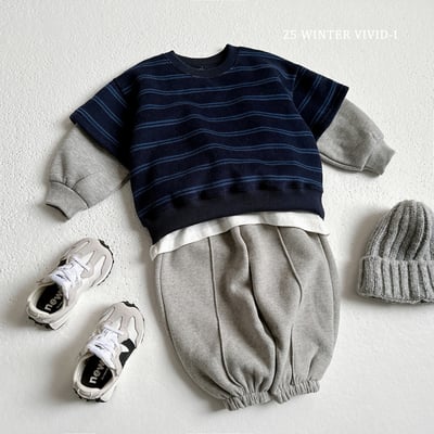 vivid65｜(78cm-125cm) 條紋撞色設計上衣10