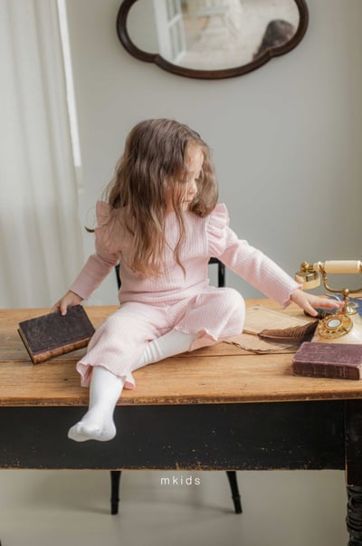 M-KIDS36｜(65-115cm) 2色磨毛荷葉捲邊套裝12