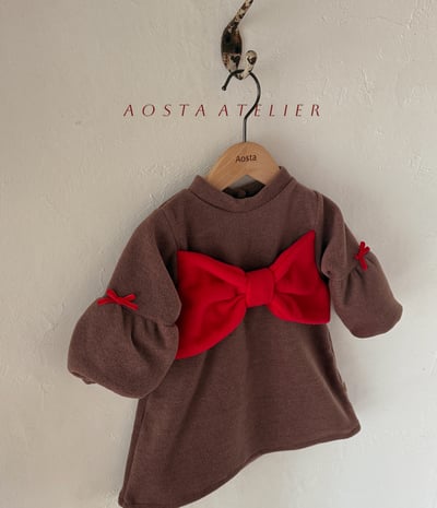 AOSTA26｜(6m-5y) 冬季磨毛蝴蝶結洋裝21