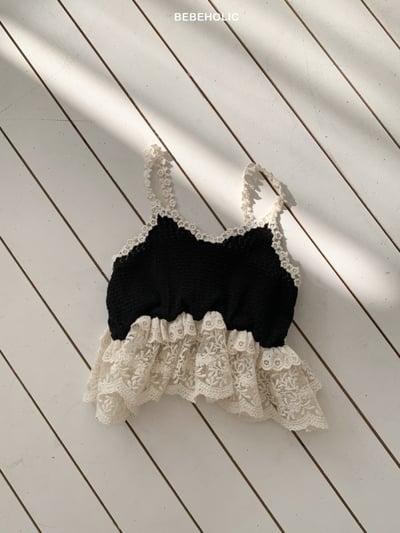 Bebe holic15｜(3m-18m) 針織蕾絲小花背心5