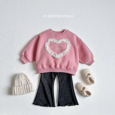 vivid69｜(78cm-125cm) 蕾絲愛心印花休閒上衣6