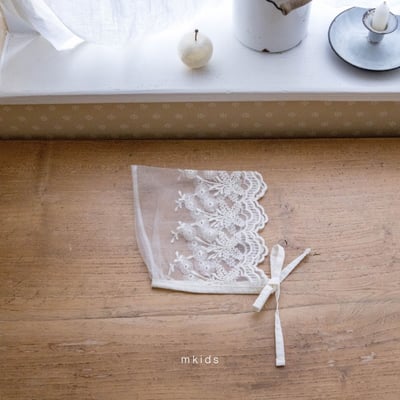 M-KIDS37｜(65-80cm) 蕾絲綁帶帽9