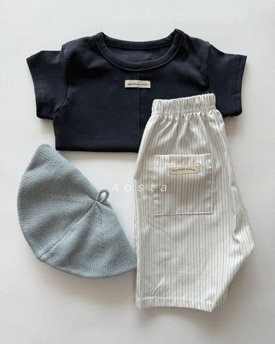 AOSTA52｜(6m-5y) 線條口袋芙烈褲9