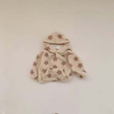 Fondue 20｜(75cm-110cm)  花花絨毛連帽上衣7