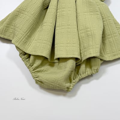 bebe nine01  (6m-24m) 3色棉麻荷葉吊帶包屁裙8