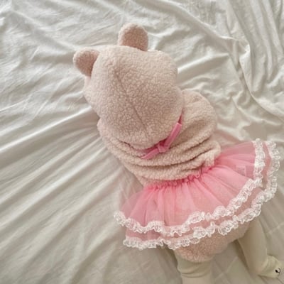 JEAYA06｜(3m-12m) 2色羊羔毛蝴蝶可愛包屁衣11