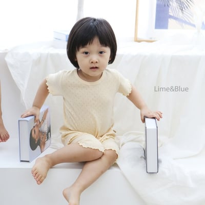 LIME&BLUE09｜(80-118cm)  木耳邊素色居家服14