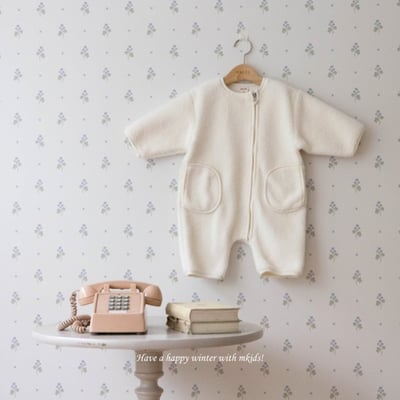 M-KIDS06｜(65-80cm) 3色刷毛口袋拉鍊連身衣11