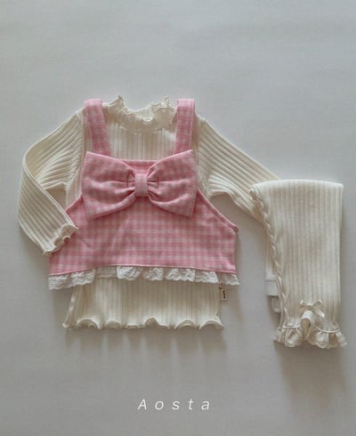 AOSTA26｜(6m-5y) 蝴蝶結蕾絲小背心10