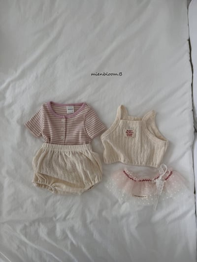 Bloom.b50｜(0m-18m) 紅滾邊波點薄紗圍裙4