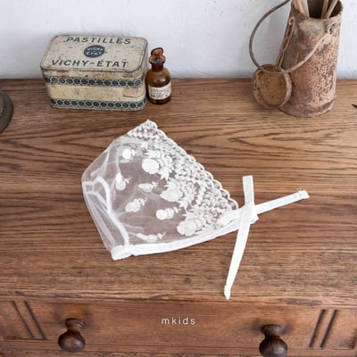 M-KIDS01｜(65-80cm) 3色蕾絲綁帶帽2