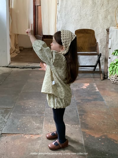 JE584｜(73-100cm) 復古碎花燈芯絨套裝17