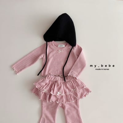 my_bebe02｜(-12m-7y) 條紋蝴蝶結捲邊上衣12