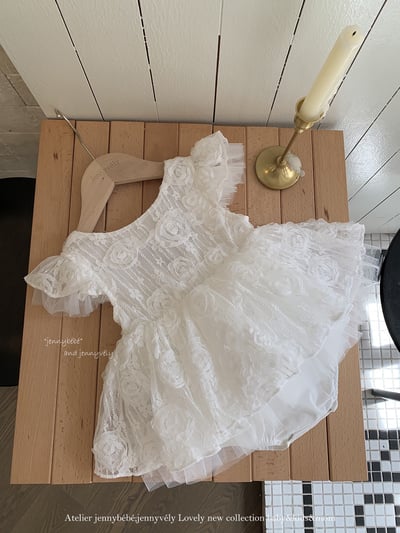 JE706｜(66-120cm) 玫瑰薄紗緞帶包屁衣/洋裝23