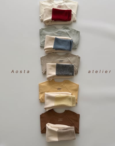 AOSTA63 ｜(6m-5y) 經典撞色刷毛緊身褲8