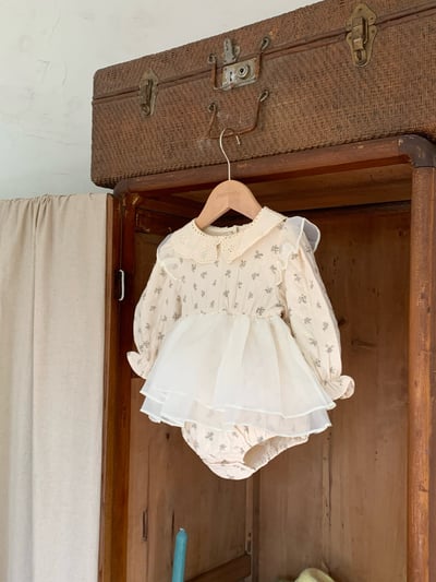 JE609｜(66cm-90cm) 碎花薄紗包屁衣4