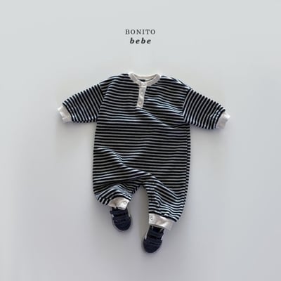 Bonito58｜(3m-18m) 撞色絲絨連身衣8