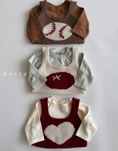 AOSTA16｜(1y-5y) 冬季針織印花短板背心2